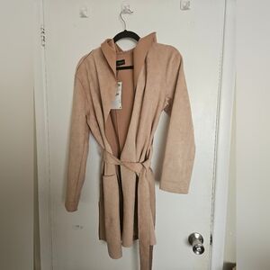 Zara Faux seude coat with hood